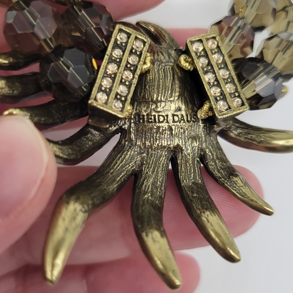 Heidi Daus Smokey Quartz Swarovski Crystal + Chocolate Pearl Necklace + Earrings - Picture 8 of 8